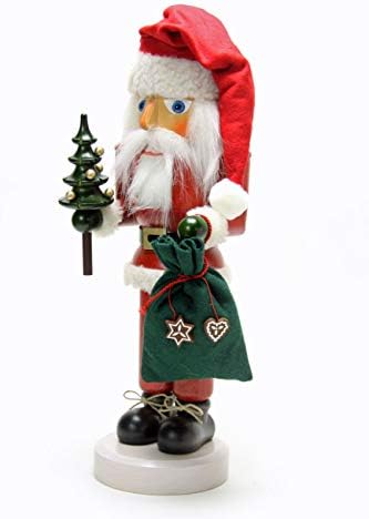 Германски Божиќен оревчекер Дедо Мраз застаклен - 40,5 см / 16 инчи - Кристијан Улбрихт
