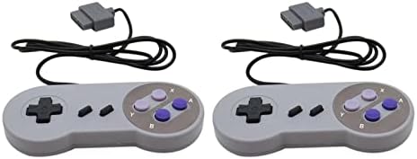 2 Пакет Далечински контролер Видео игра подлога за контролор за замена на конзолата Nintendo SNES 6FT SNS-005