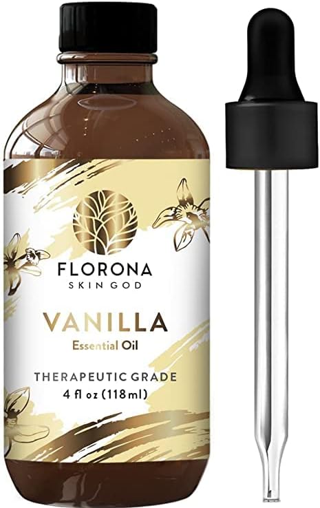 Флорона ванила Премиум Квалитет есенцијално масло - 4 fl Oz, чисто масло од ванила за коса, масло за мирис на масажа на кожата, масло од ароматерапија со дифузер, масло ?