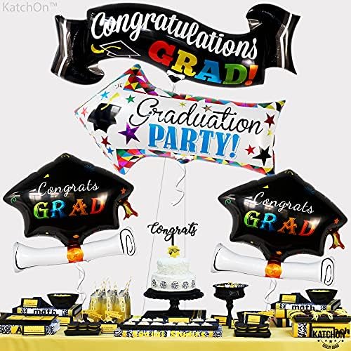 Katchon, Дипломирање Mylar Balloons Set - Голем, 38 инчи | Честитки Град балони за украси за дипломирање на забави 2023 | Балони за матура за