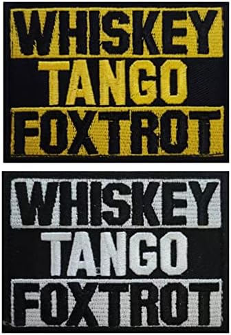 Виски Танго Фокстрот Смешен амблем за лепенка и јамка тактички морал Апликација за прицврстувачи на воен везен лепенка 2 парчиња