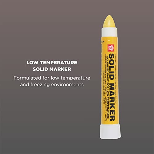 Солидни маркери на боја на Сакура со вртење на врвот - пенкала за трајни маркери со ниска температура - прозорец, дрво и стакло маркер - жолта