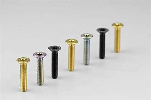 Завртки 1 парчиња M6 тркалезни шалтери завртки за завртки на титаниум легури на ултралејтната завртка од 12мм -35мм должина злато и црна мултикорорна -