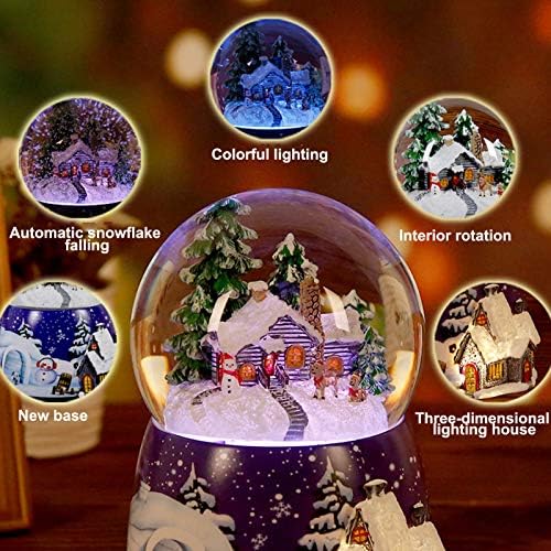 Музичка кутија Божиќна кристална топка музичка кутија УСБ полнење со светло ротирај роденденски подарок небото цитиран роденденски меморија запознајте итн. Нова