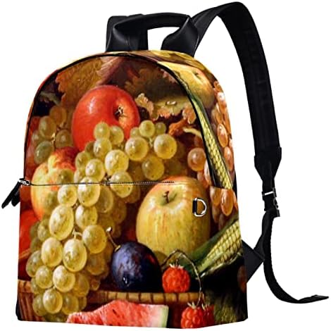TBOUOBT кожен ранец за патувања со лесен лаптоп лесен ранец за жени мажи, гроздобер Денот на благодарноста овошје грозје