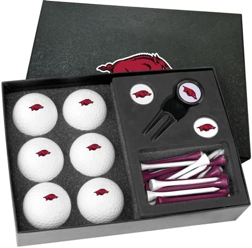 Golfballs.com Класичен Арканзас Razorbacks Половина Дузина Подарок Во собата Со Divot Алатка-Празно Топки