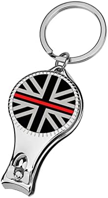 Британско Знаме Тенка Црвена Линија Машинка За Нокти Пренослив Метален Секач За Нокти Со Турпија За Нокти За Мажи Жени