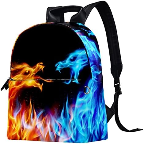 Tbouobt кожен ранец за патувања со лесен лаптоп лесен ранец за жени мажи, пламен уметност змеј