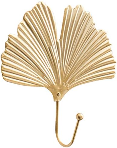 Besportble 1 парчиња нордиски лисја во форма на кука едноставна железна приврзова домашна закачалка Златна домашна декорација