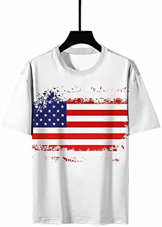 Денот на независноста жени врвови 2023 година лето американско знаме Starвезда со шарени маици со кратки ракави на вратот на