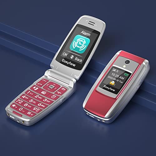 EasyFone T300 4G LTE отклучен сениорски мобилен телефон, големо копче чист звук флип мобилен телефон за стари лица со копче