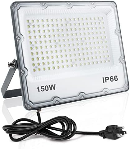 Indmird 150W LED светло за поплавување, светло за безбедносни светла на отворено, пејзаж lидни светла Темници 6500K 15000lm осветлување,
