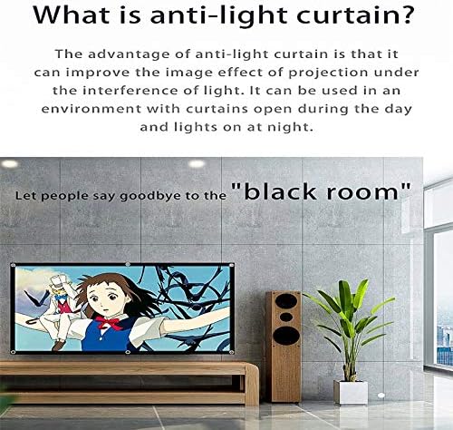 Liruxun 16: 9 Метална анти -светло завеса 100/120/133 инчи домашна канцеларија на отворено преносен 3D екран за проекција