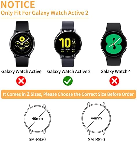 [8-Пакет] Куќиште За Заштитник На Екранот Компатибилно Со Samsung Galaxy Watch Активен Капак Од 2 40мм, Сеопфатен Заштитен Капак Меки Додатоци