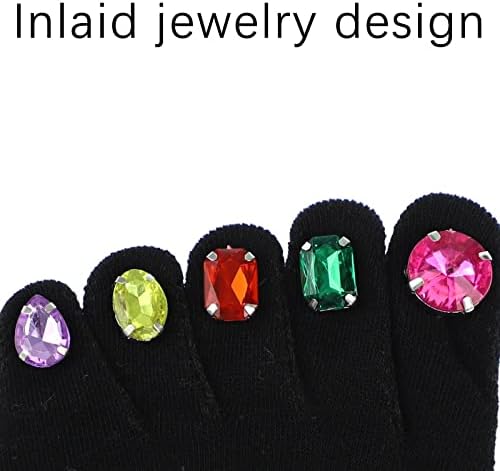 Knchy 2pairs жени сепаратор на пети чорапи пријатни средни ринестони пет чорапи со пети сјајни дијаманти декоративни за сандали