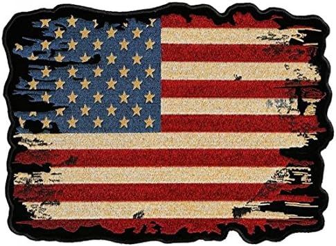 Кожа Врховно патриотско потресено американско знаме извезено везено велосипедско лепенка-црвена мала
