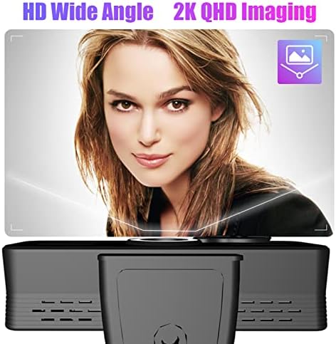 Xixian Компјутерска камера, веб-камера со веб-камера 1440p HD со микрофон USB компјутерска веб-камера широк агол со широк 120