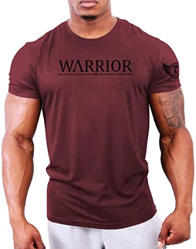 Gymtier Warrior - Спартанска теретана маица за мажи за боди -билдинг, тешки тренинг на силен човек, активен активен носат Спартан фалсификувани
