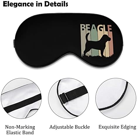 Beagle Dog Силуета за спиење маска со прилагодлива лента меко око за затемнување на затемнување за следење за патување