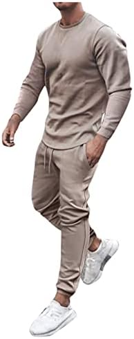 Машка машка третирање на ishишилиуман 2 парчиња Обичен потег од долги ракави, удобни џемпери за џемпери поставени спортови костуми
