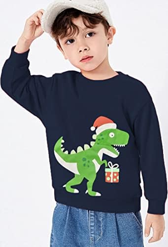 Детсол дете мало момче девојче Божиќно маичка за деца деца Божиќ грда ирваси санта диносаурусна кошула облека со долги ракави, врвови на врвови