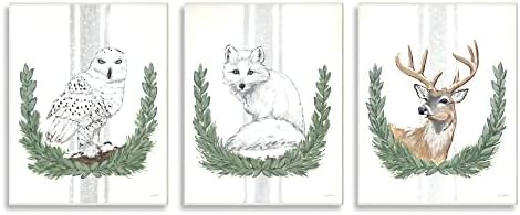 СТУПЕЛ ИНДУСТРИИ Арктички животни Ботанички лисја портрет снежен був елен лисица, дизајн од Сара Бејкер