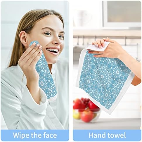Кигаи 2 пакувања Медалјонски цветни мијалници - меки крпи за лице, теретани за теретани, хотел и бањата, крпи за чисто памучно прсти