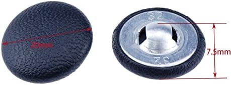 Кожа покриени со кожни кожни копчиња за копчиња за шиење за занаети за декорација на софа 30 парчиња црна 20 мм