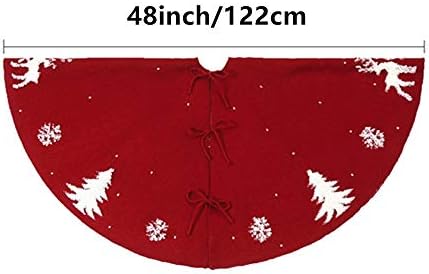 Дремиленд здолниште за новогодишна елка, црвен кабел 48 инчи плетено дебело рустикално дрво здолниште за Божиќна празничка декорација- 3Д елк