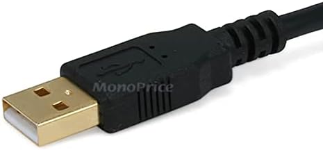 МОНОПРИС 1.5-Стапки USB 2.0 МАШКИ До Б Машки 28/24awg Кабел, Црна