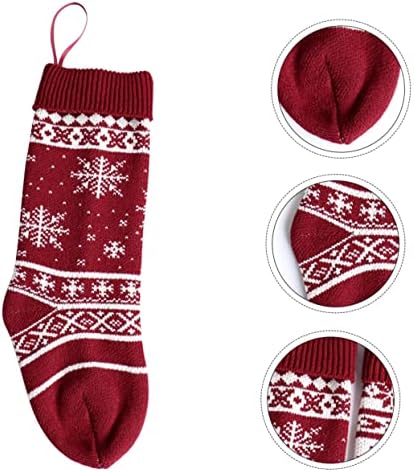 Galpada 1pc снегулка цртан филм класичен чорапи камин плетена плетена црвена торба Божиќ Божиќно висечки подарок за порибување за украс орнамнет