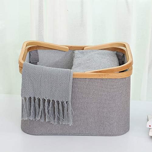 Корпи за перење Raxinbang Leandry, преклопна ткаенина за шопинг/бамбус зачувување/складирање на бања/дневна соба за складирање/завршна