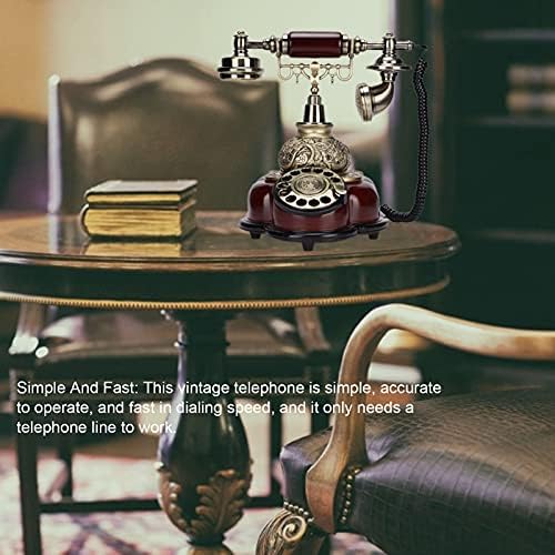 Ретро гроздобер антички телефон старомоден, имитација на смола Бакар гроздобер стил Ротари ретро старомоден ротационен бирање дома и канцелариски