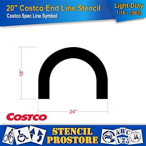 Материјали за малопродажба - Costco - 20 in in line end stencil - 24 '' x 18 '' x 1/16 - светлосна должност