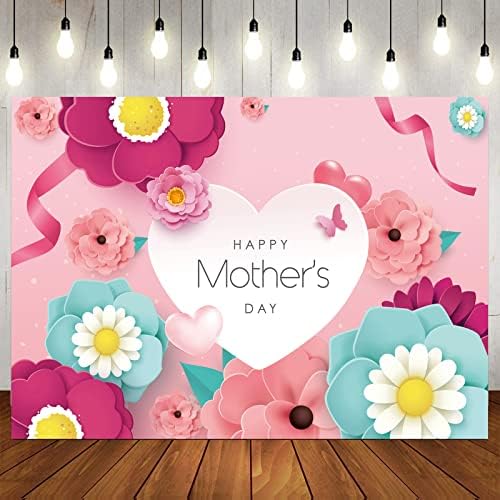 LTLYH 8x6ft Среќен Ден На Мајката Фотографија Позадини Денот На Мајката Фото Позадини Денот На Мајката Розова Цвеќе Позадина Партија