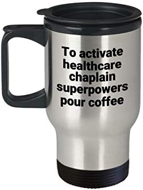 Здравствена заштита Чаплен ПАТУВАЕ Смешно саркастична саркастична не'рѓосувачка челик Новина за суперсила за кафе -подлога Идеја за подароци