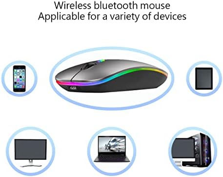 БЕЗЖИЧЕН BLUETOOTH LED Глушец, Тенок Нем Глушец на Полнење, Пренослив Оптички Компјутерски Глувци Со Двоен Режим, 3 Прилагодливи DPI. За лаптоп,iPad,КОМПЈУТЕР,Андроид,Macbook,