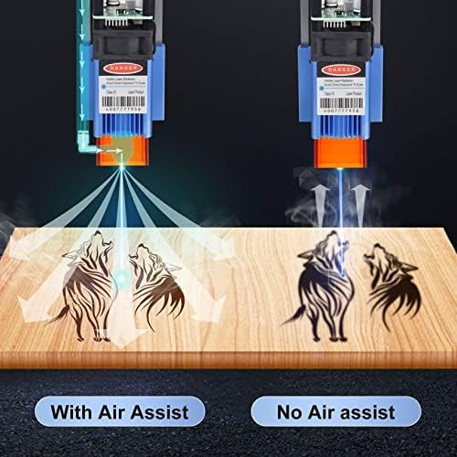 Air Miumoon Air Assist за ласерски секач, компатибилен со D1 & D1 Pro ласерски гравура, ласерска пумпа за помош на воздухот со излез од воздух