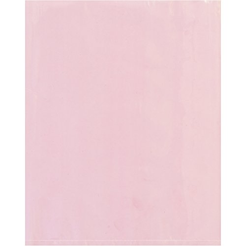 Анти-статички рамен поли поли торби, 12 x 15, розова, 500/случај