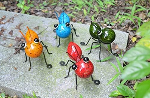 Подарок 5 метална мравка градинарски декор сет од 4 шарени отворено градинарски двор уметнички скулптури