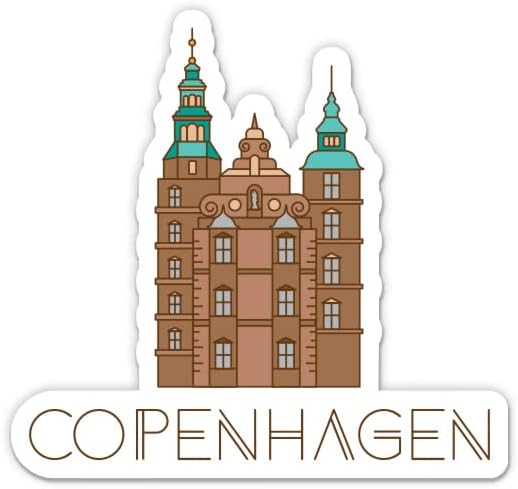 Патување во Копенхаген Данска - 3 Винил налепница - За телефон со шише со вода за лаптоп - водоотпорен декларација
