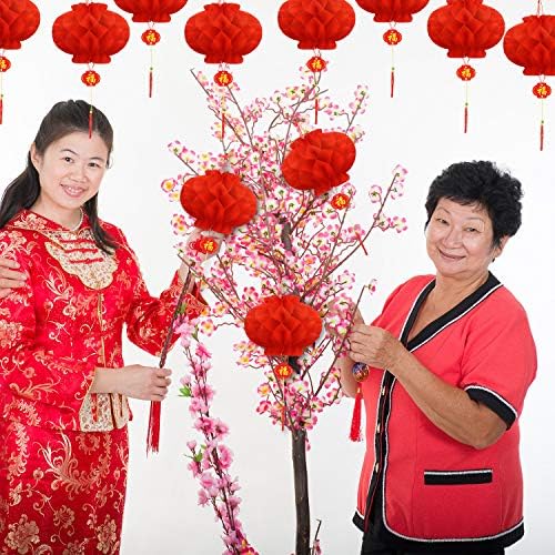 20 Парчиња Црвена Хартија Фенери Кинески Фестивал Фенери Пролетен Фестивал Висечки Украси За Домашна Кинеска Нова Година, Свадбени Украси,