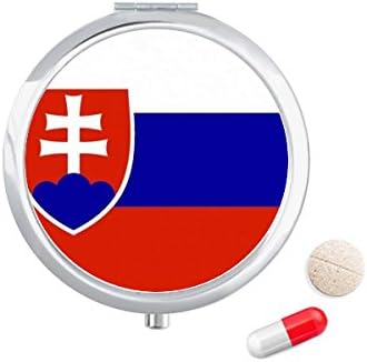 Словачка Национално Знаме Европа Земја Пилула Случај Џеб Медицина Кутија За Складирање Контејнер Диспензерот