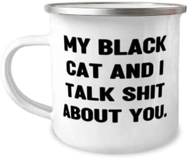 Мојата Црна Мачка И Јас Зборуваме За Тебе. 12оз Камперска Кригла, Црна Мачка, Подароци За Шега За Црна Мачка, Играчки За Мачки, Коча Билка, столб За гребење, кутија За О