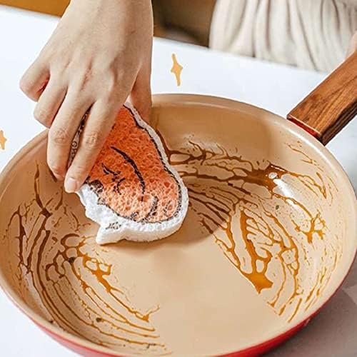 Bsxgse цртан филм чинија крпа Компресиран сунѓер Избришете го миење садови сунѓери за домашни кујнски садови садови чинии чистење алатка за