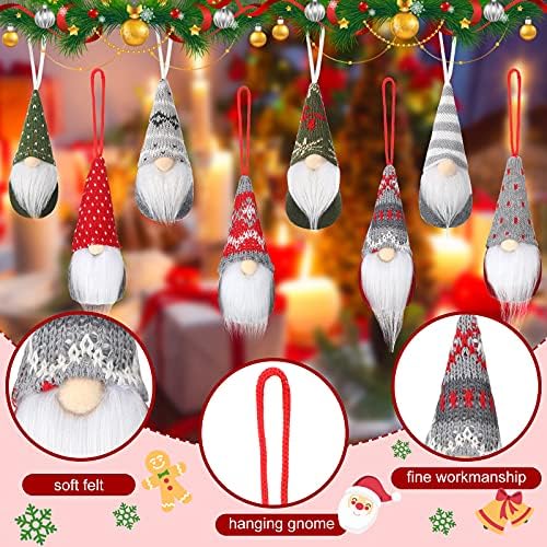 Божиќни украси новогодишна елка што висат гноми украси рачно изработени шведски том -украси плишани скандинавски санта елф виси кукли за украси