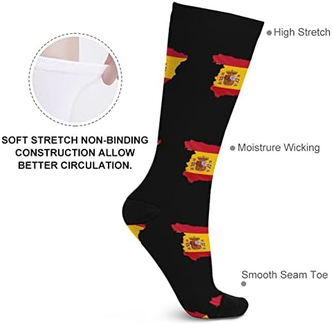 Шпанија Знаме Мапа Колено Високи Чорапи Боја Појавување Чорапи Над-На-Теле Долги Чорапи