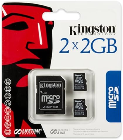 Кингстон СДЦ/2GB-2P1A 2gb MicroSD Флеш Картичка-Близнак Пакет Еден Адаптер, 2 Парче