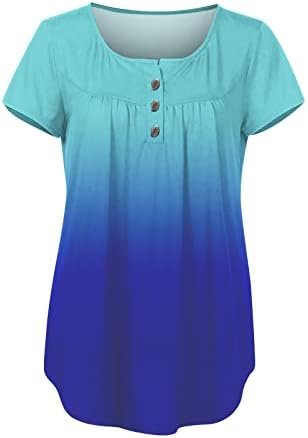 Akollsppnsy плус големина блузи за жени 2023 кошули со кратки ракави, кошули со јака, врежана работна облека за жени