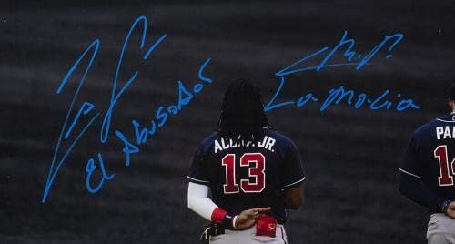 Роналд Акуна rуниор Кристијан Паче потпиша врамен Атланта Храбри 16х20 Фото ЈСА - Автограмирани фотографии од МЛБ